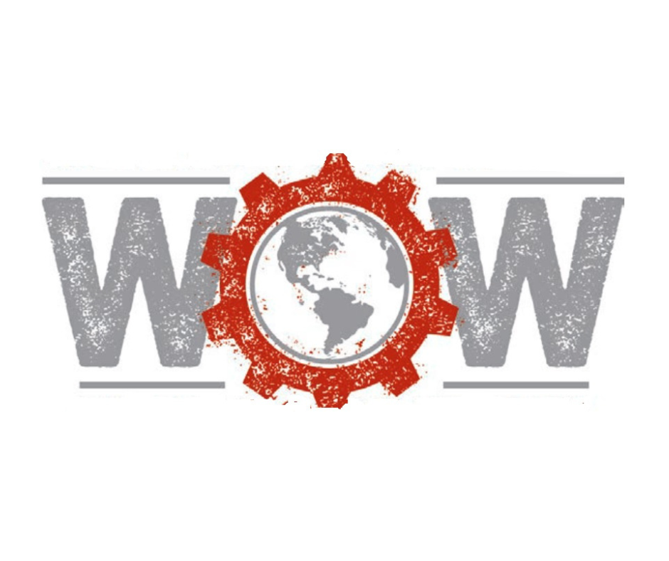 wow logo: text "wow", with image of gear in the middle wow logo: text "wow", with image of gear in the middle
